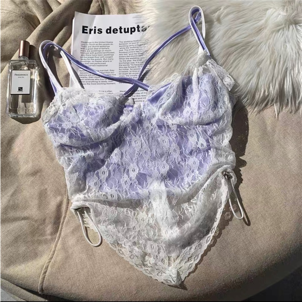 Y2K style lace camisole corset top